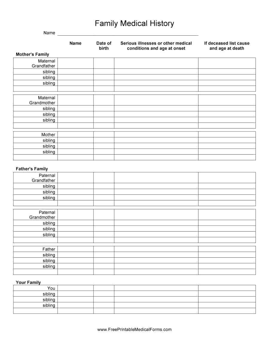 67-medical-history-forms-word-pdf-printable-templates